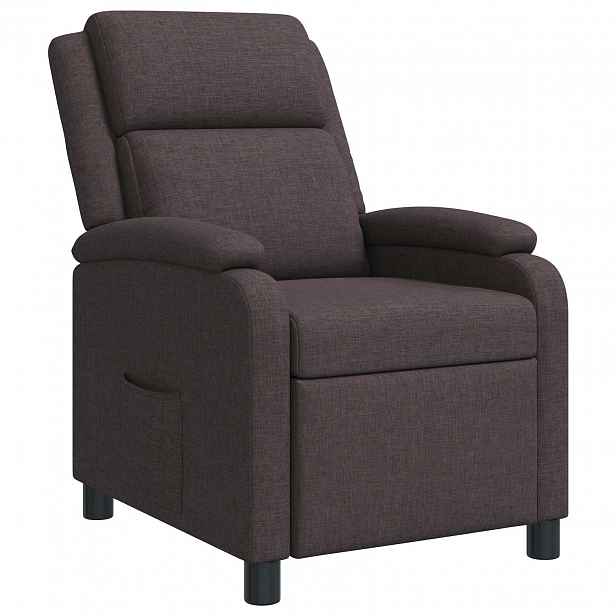 vidaXL Křeslo s funkcí ležení Tmavě hnědá Textil