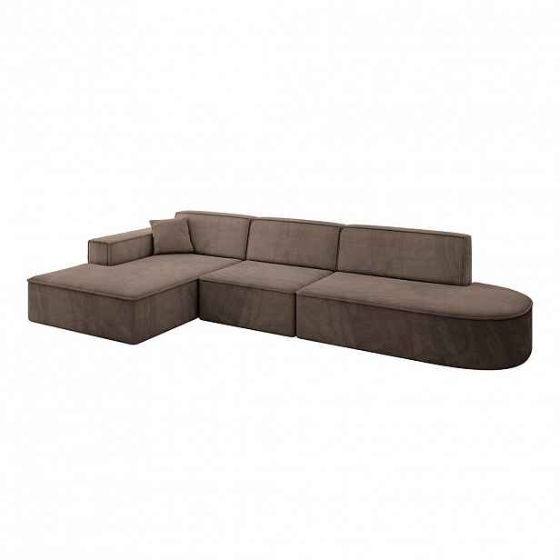 ALTDECOR ROHOVÁ SEDACÍ SOUPRAVA s otomanem vlevo IREA-L2-v4 – 327 x 165 x 77 cm, hnědá