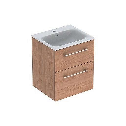 Koupelnová skříňka s umyvadlem Geberit Selnova 55x50,2x65,2 cm ořech hickory světlý 501.235.00.1