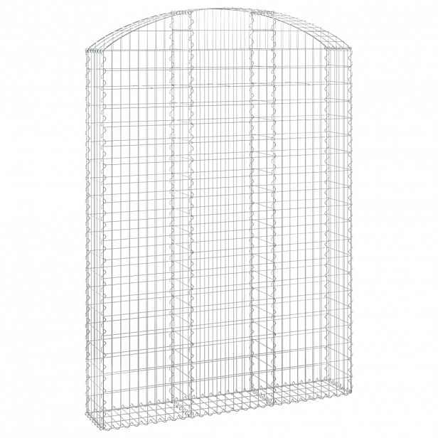 vidaXL Klenutý gabionový koš 150 x 30 x 200/220 cm pozinkované železo