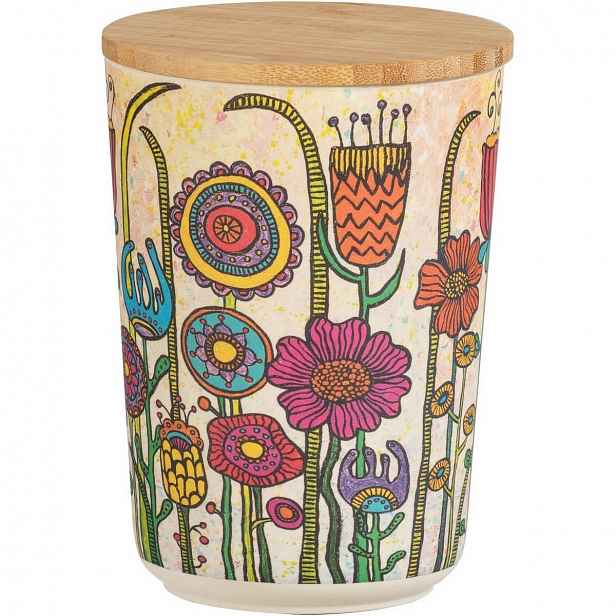 Wenko Dóza s bambusovým víkem Flowers, 700 ml