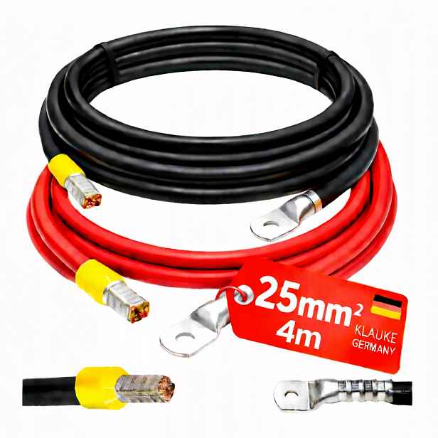 400cm Kabel pro baterie a invertory Lgy 25/8 Germany 2x25mm2-4m