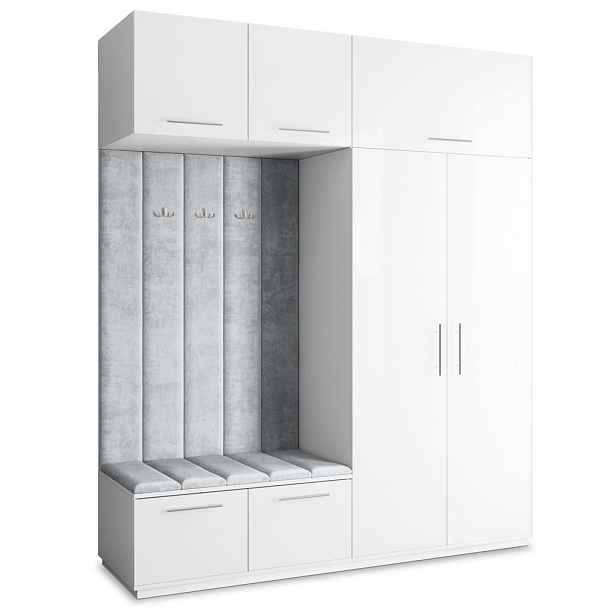 MASSENO MODERNÍ PŘEDSÍŇOVÁ SKŘÍŇ REMA, 200/240/60 cm, bílá