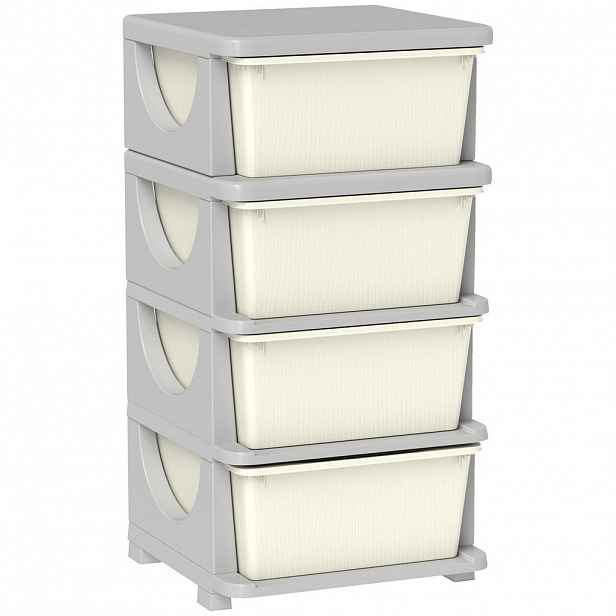 HOMCOM ÚLOŽNÉ BOXY pro děti, 4 velké zásuvky, plast
