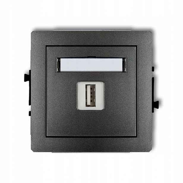Jednotlivá podomítková grafit nabíječka Usb-a Deco 11DCUSB-1 Karlik