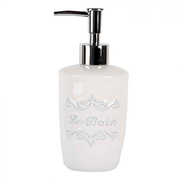 Keramický dávkovač na mýdlo s pumpičkou Le Bain - Ø 8*17 cm / 325 ml Clayre & Eef