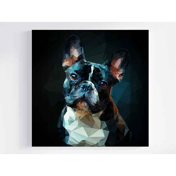 Obraz Na Plátně Canvas Grafika Low Poly Geometrie Pes Buldok 3D 50x50