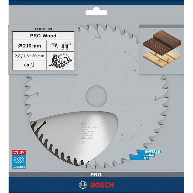 Pilový kotouč Optiline Wood 210x2,8/1,8x30 mm 60Z Bosch