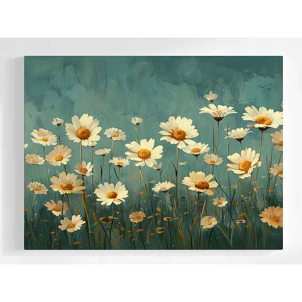 Plakát Květiny Sedmikráska Margaritka Zahrada Louka Retro 100x75