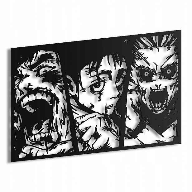 Three-Way Fight Jujutsu Kaisen Anime Dřevěný 3D obraz Dárek