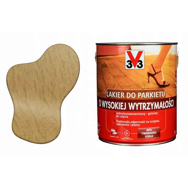 3V3 Rozpouštědlo na tvrdé dřevo Odolný bezbarvý satén 2500 ml