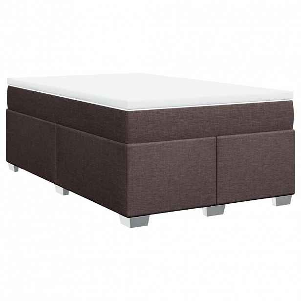vidaXL Box spring postel s matrací tmavě hnědá 120x200 cm textil