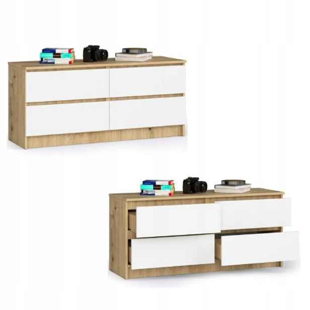 Komoda skříňka K120 se 4 zásuvkami artisan-bílá Akd