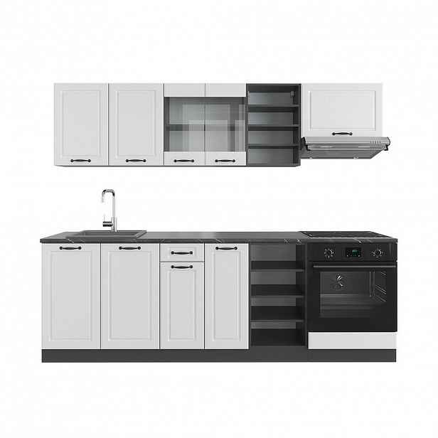 Vicco KUCHYŇSKÝ KOUT R-Line Bílý venkovský dům/antracit 240 cm bez pracovní desky
