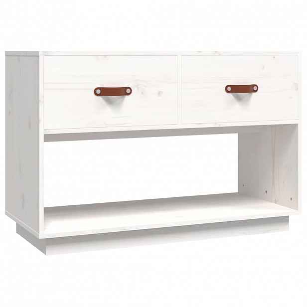 vidaXL TV skříňka bílá 90x40x60 cm masivní borové dřevo