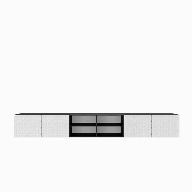 MASSENO ZÁVĚSNÝ TV STOLEK ROVA, 300/41/40 cm, antracitový /, bílý
