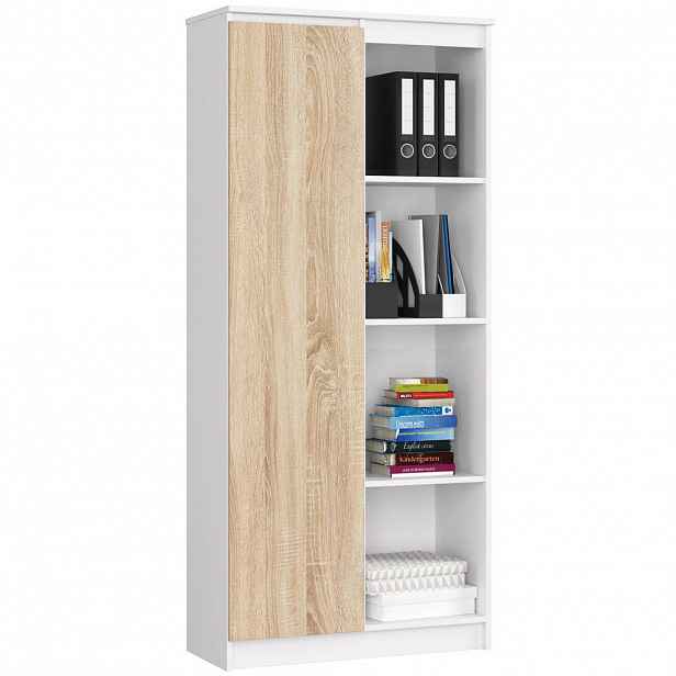 RAUMHIRSCH FURNITURE STOJANOVÁ POLIČKA Bílá, dub Sonoma 180/80/35