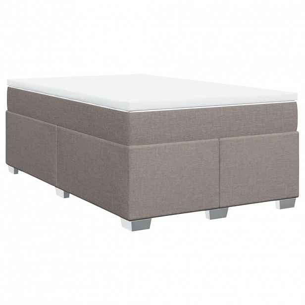 vidaXL Box spring postel s matrací taupe 120x200 cm textil