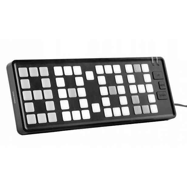 Led Síťový Budík Karlsson KA5984BK Alarm Regulace Jasu 23 cm