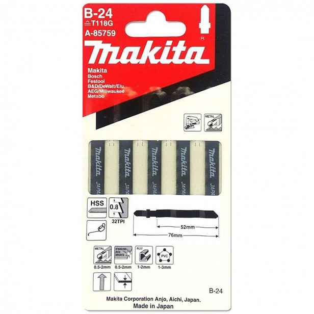 Makita - Sada pilových plátků 32 TPI, délka 76 mm, 5 ks A-85759