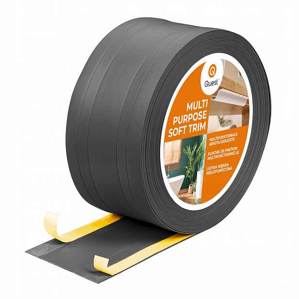 Pvc dokončovací páska 2v1 samolepicí , antracit 110mm, 25m, W4