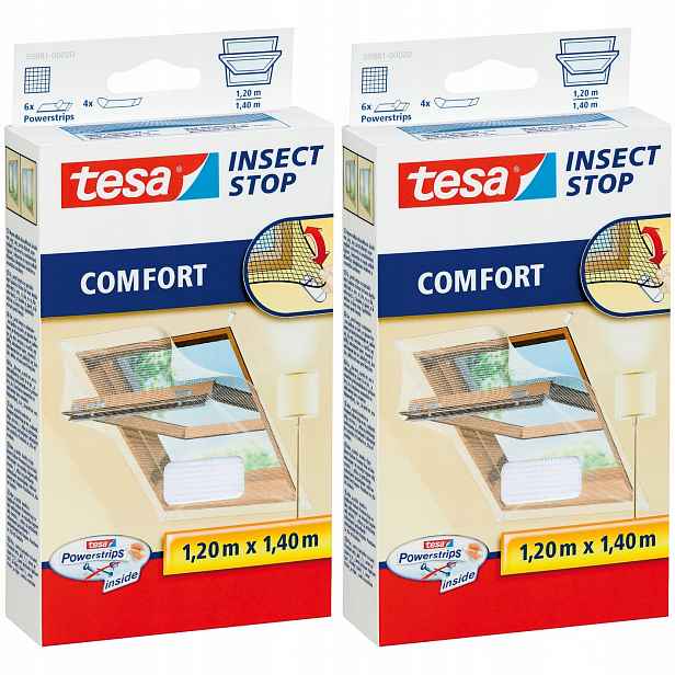 Tesa Moskytiéra síť na střešní okno proti komárům bílá 1,2x1,4m x2