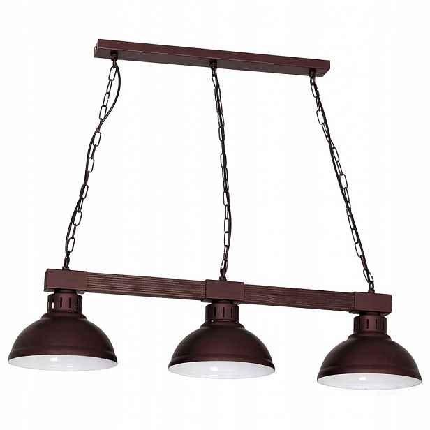 Trojitá závěsná lampa na dřevěném trámu Hakon 9054 Luminex
