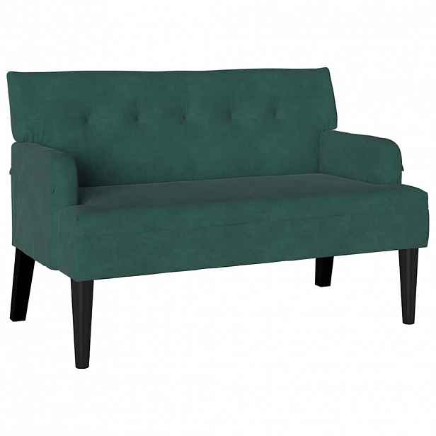 vidaXL Chesterfield lavice Tmavě zelená 112 x 65,5 x 75 cm samet