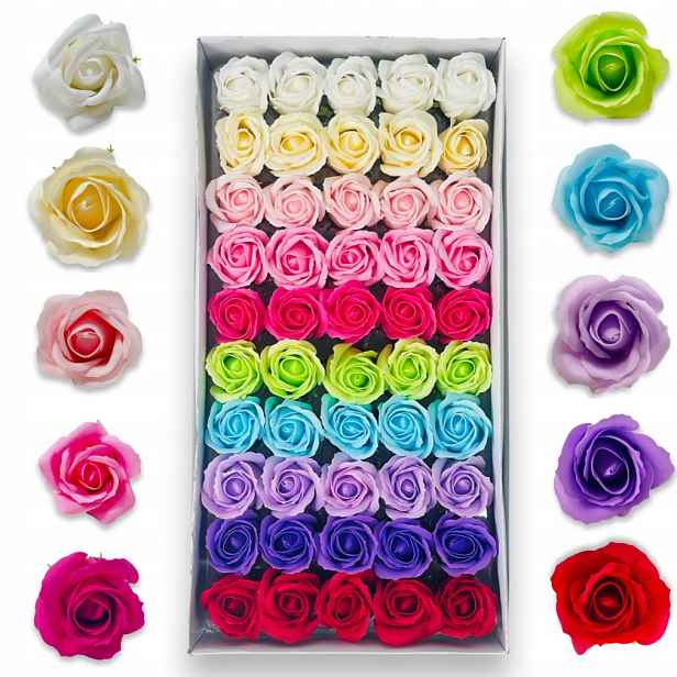 50 Ks Růžové Mýdlové Růže Hlavičky Květů Do Flowerboxu Mýdlové Květiny