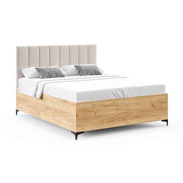 FDM Postel Sierra se zvedacím roštem Trinity bílá/dub craft, velikost 90x200