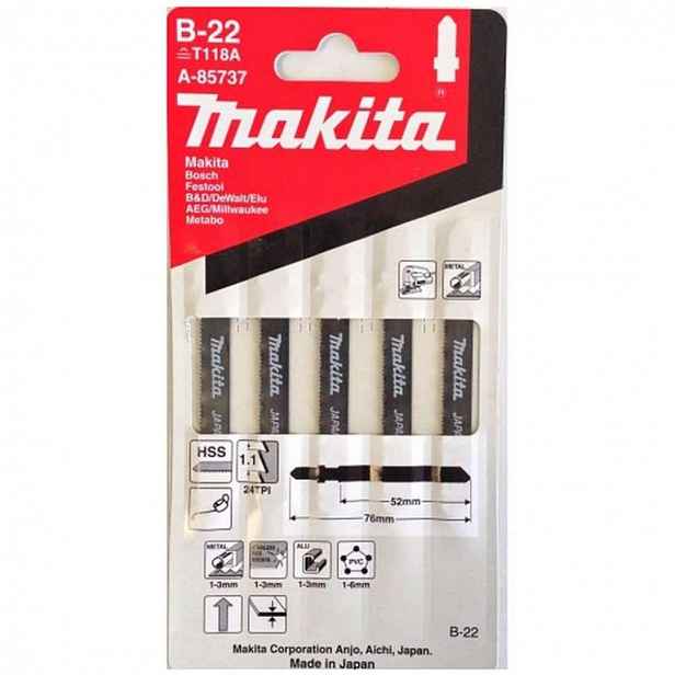 Makita - Sada pilových plátků 24 TPI, délka 76 mm, 5 ks A-85737