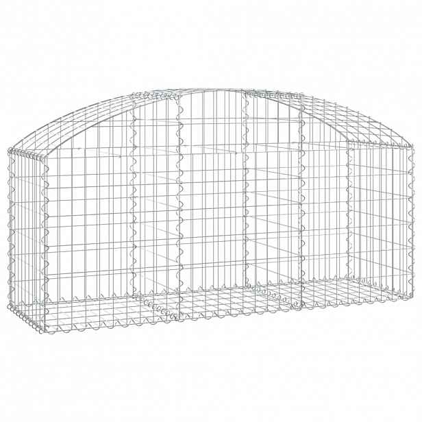 vidaXL Klenutý gabionový koš 150 x 50 x 60/80 cm pozinkované železo