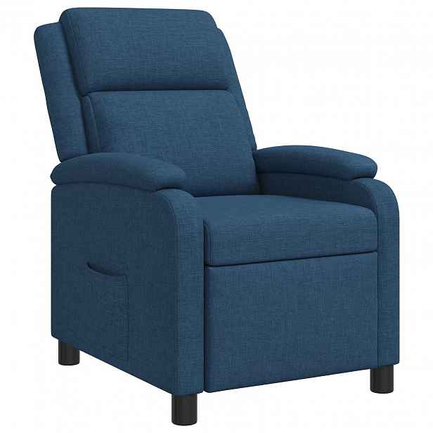 vidaXL Křeslo s funkcí ležení Modrá Textil