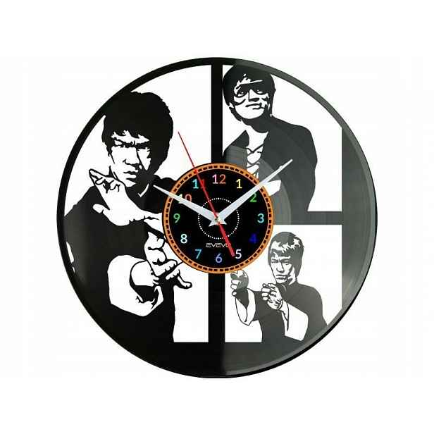 Bruce Lee Nástěnné hodiny Vinylová deska Moderní dekorativní jako Dárek Ur