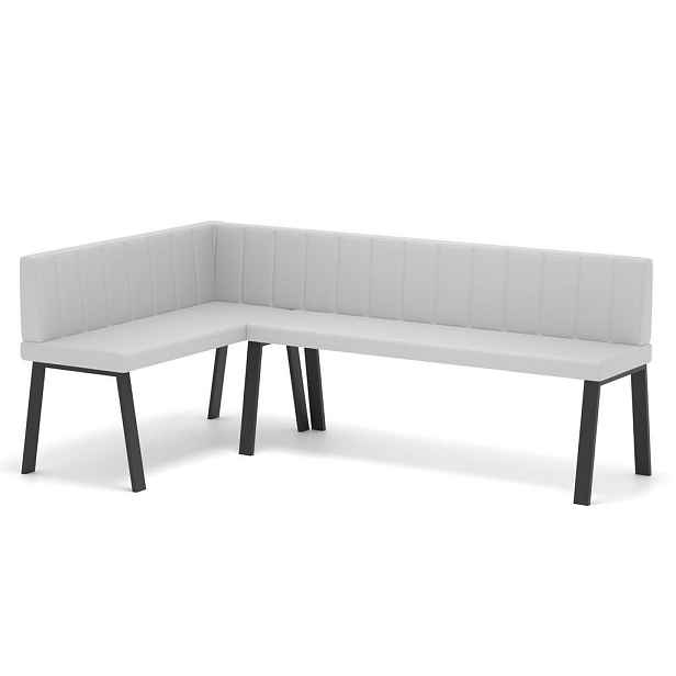 Idohome ROHOVÁ LAVICE MONO Y levá ekokůže prošívaná, 142/196 cm, bílá