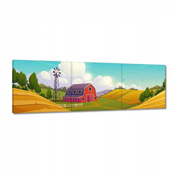 Obrazy 120x40 Farma v krásné krajině venkova