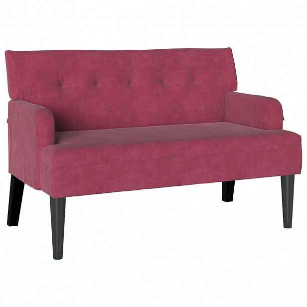 vidaXL Chesterfield lavice Víno Červené 112 x 65,5 x 75 cm samet