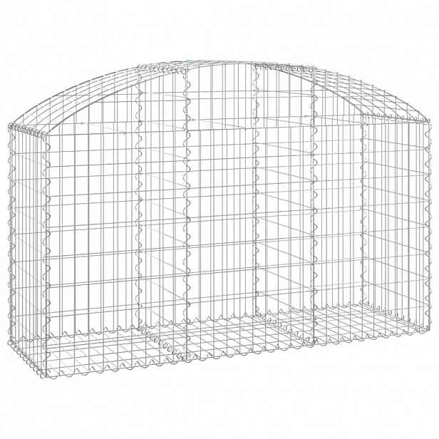 vidaXL Klenutý gabionový koš 150 x 50 x 80/100 cm pozinkované železo