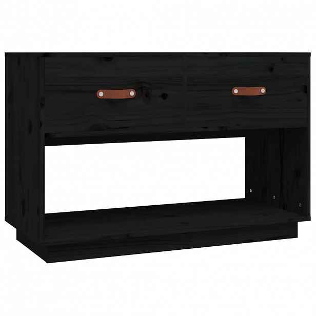 vidaXL TV skříňka černá 90x40x60 cm masivní borové dřevo
