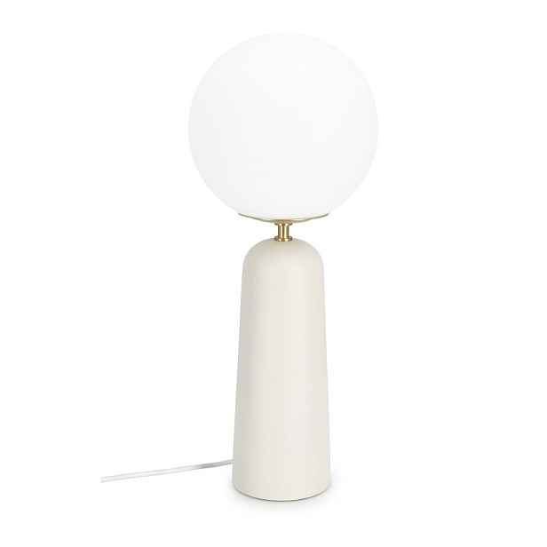 Bílá kovová stolní lampa se skleněným stínidlem (výška 51 cm) Delphine – Bizzotto