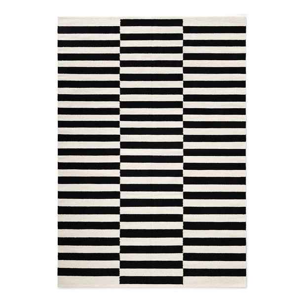 Černo-bílý oboustranný ručně tkaný vlněný koberec 120x180 cm Donna – Hanse Home