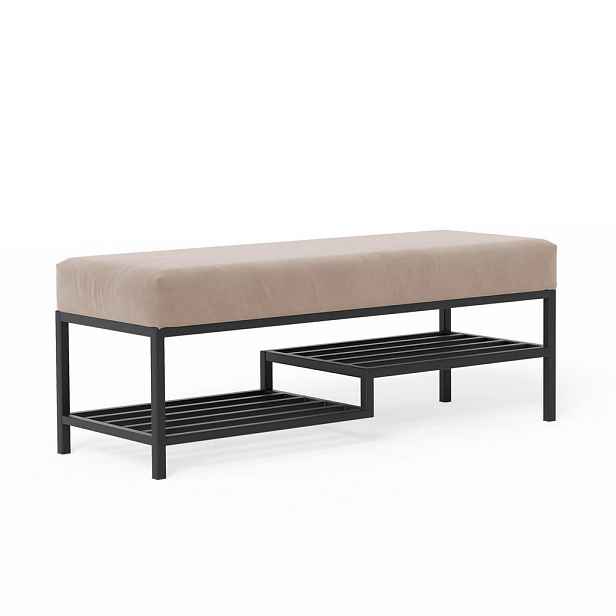 Idohome SEDACÍ LAVICE STEP 80 cm, kovový rám, černá / béžová