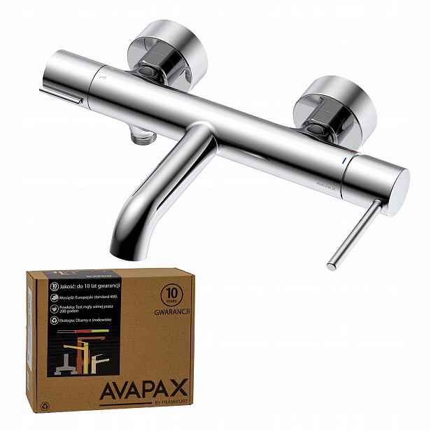 Koupelnová nástěnná vanová baterie baterie, chrom Avapax