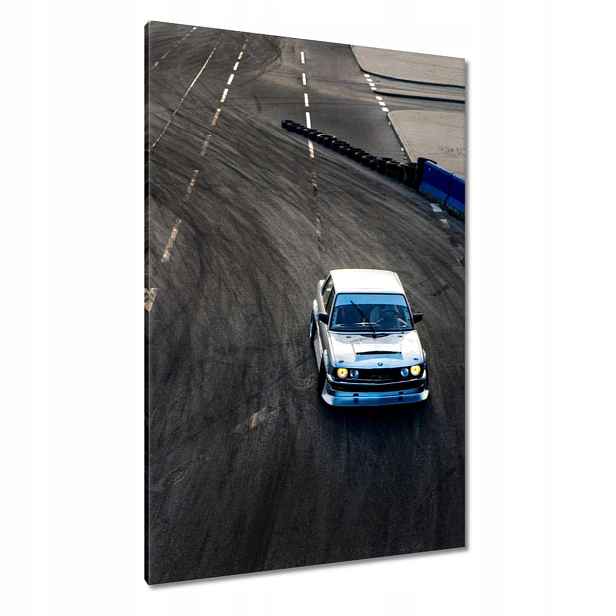 Obrazy 80x120 Bílé sportovní auto