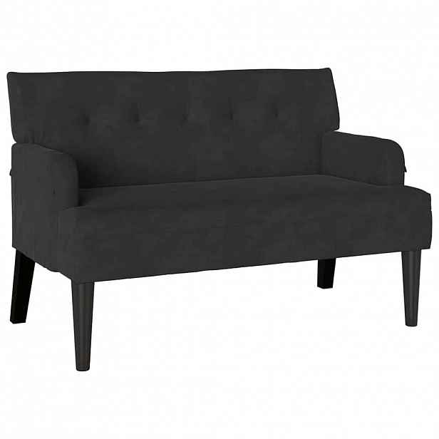 vidaXL Chesterfield lavice Černá 112 x 65,5 x 75 cm samet