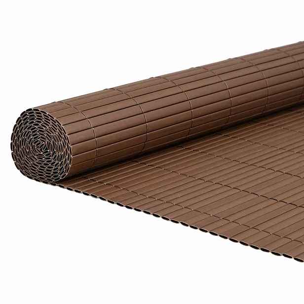 vidaXL Zahradní plot oboustranný hnědý 1,8 x 3 m PVC