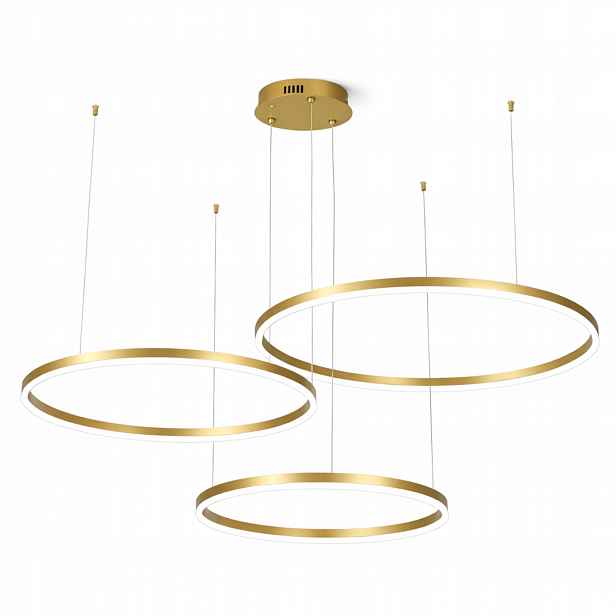 Závěsné Stropní Svítidlo Led Ring 3 kruhy Zlatá 100 80 60 Lustr Neutrální
