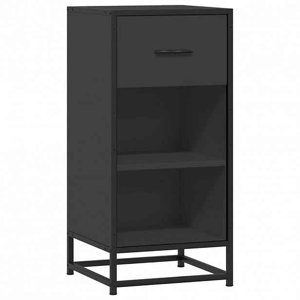 vidaXL Příborník černý 35,5 x 35 x 76 cm kompozitní dřevo a kov