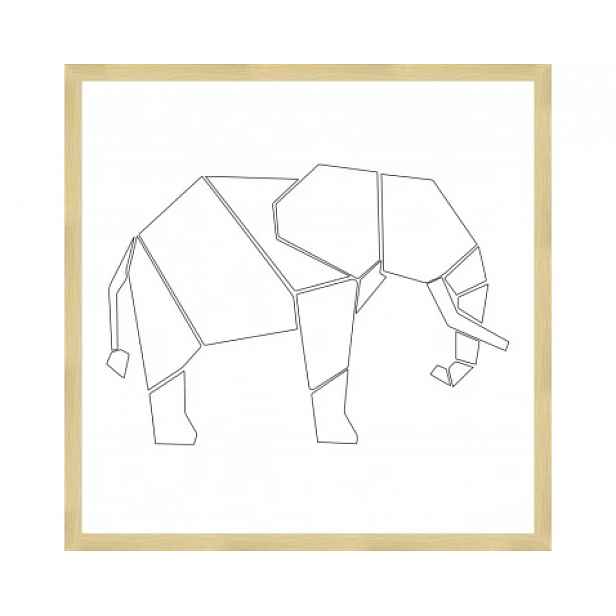 Rámovaný obraz Geometrický slon, 40x40 cm