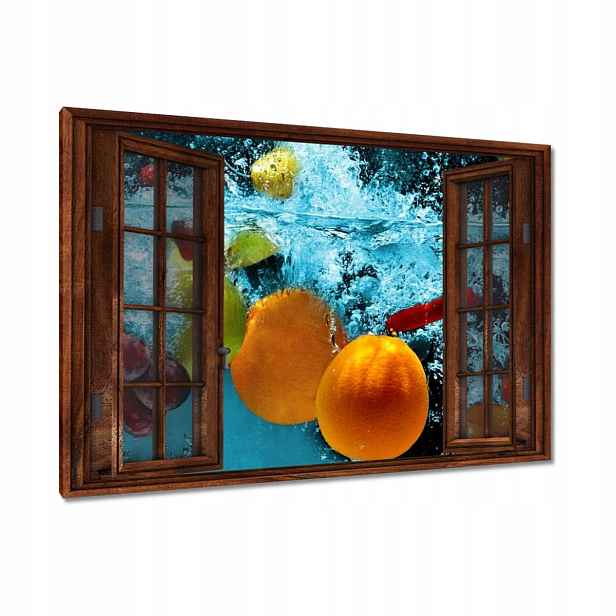 Obrazy 120x80 Modrý štěkot s ovocem